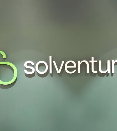 The new corporate signage identity for Solventum, the new healthcare spin off from 3M Group.
