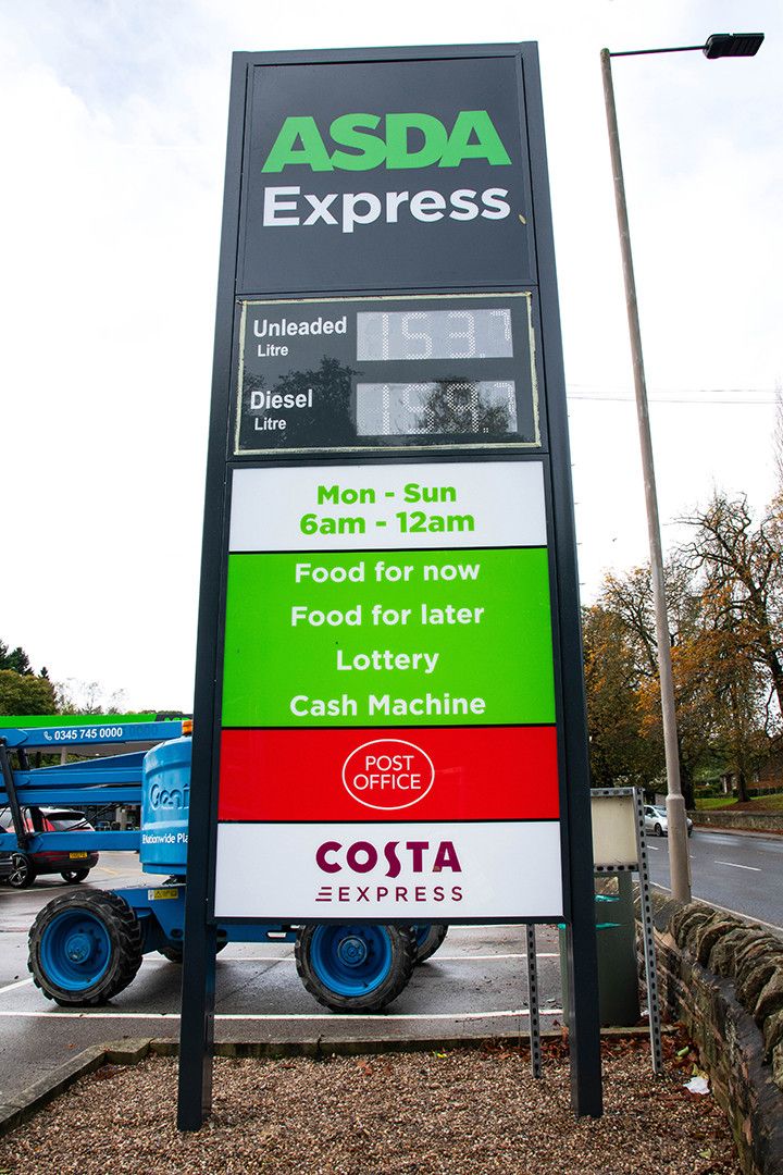 Extensive ASDA petrol station rebrand project delivered by Pearce Signs